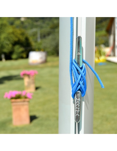 Universal cleat for shade sail poles