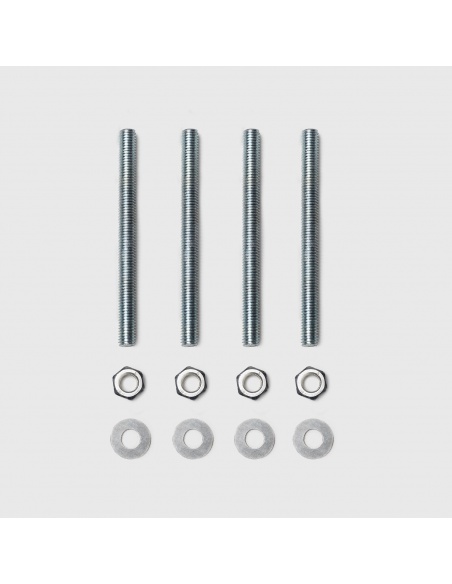 Set of 4 threaded rods made of galvanized steel M12 length 13 cm