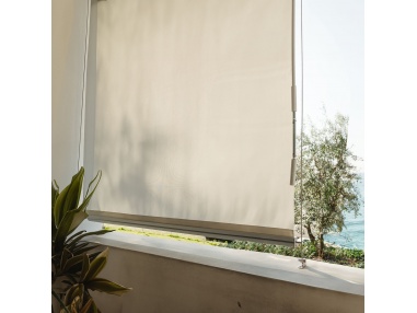 Reef Roll -- Custom Sizes - Outdoor Roller Shade with Stainless Steel Wire Guides