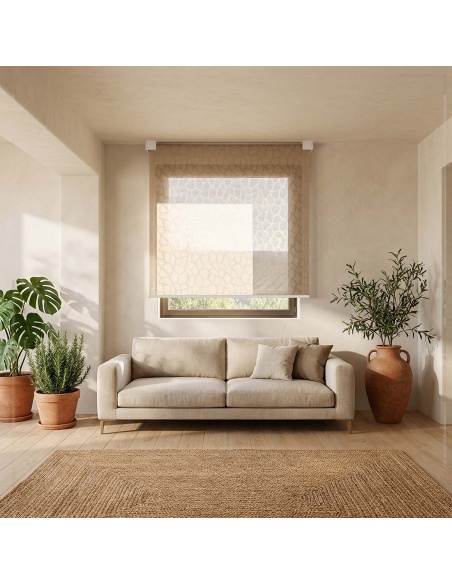 Recta: Roller Shade with Geometric Design Plate