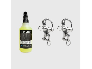 Pack FabriClean + Set 2 Quick release carabiners