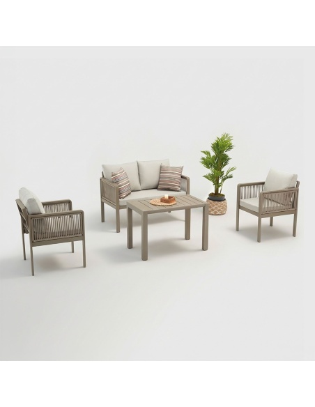 Genova: Handcrafted Garden Lounge Set with Handwoven Rope