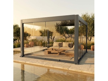 Sliding Glass Panels for Lyra T6 - Glass-Enclosed Pergola