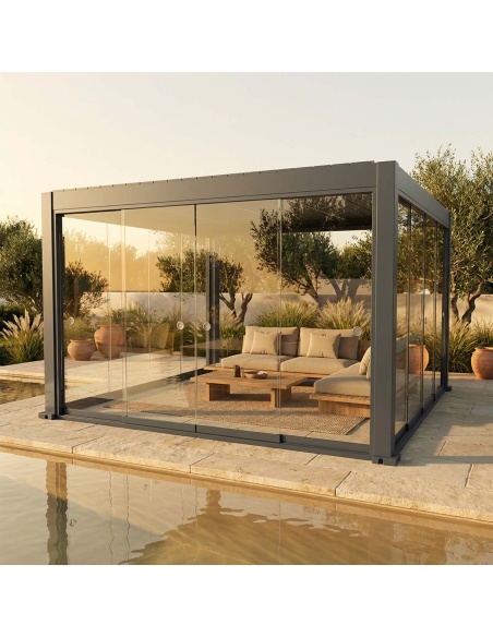 Sliding Glass Panels for Lyra T6 - Glass-Enclosed Pergola