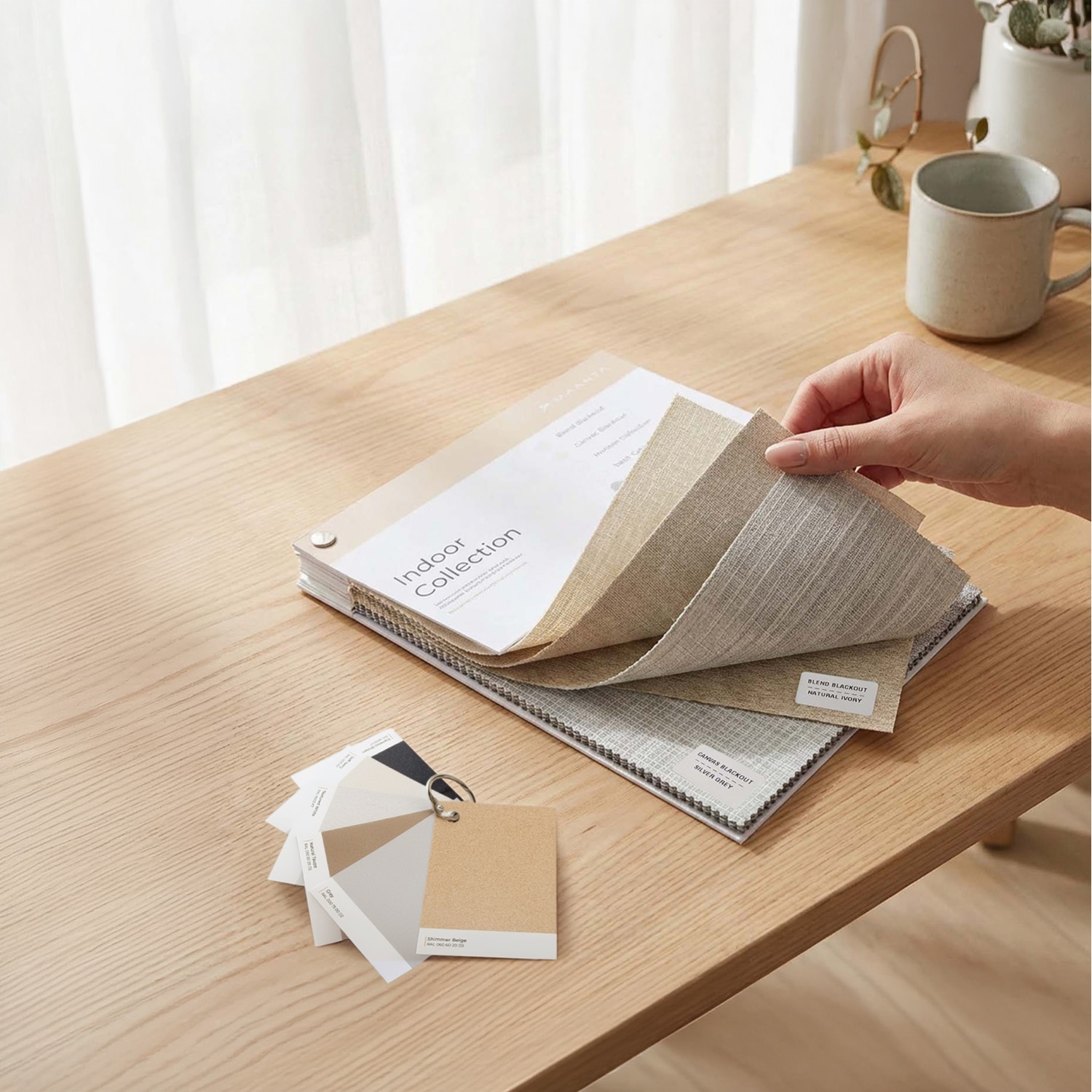 Roller blind fabric samples: Colours & materials