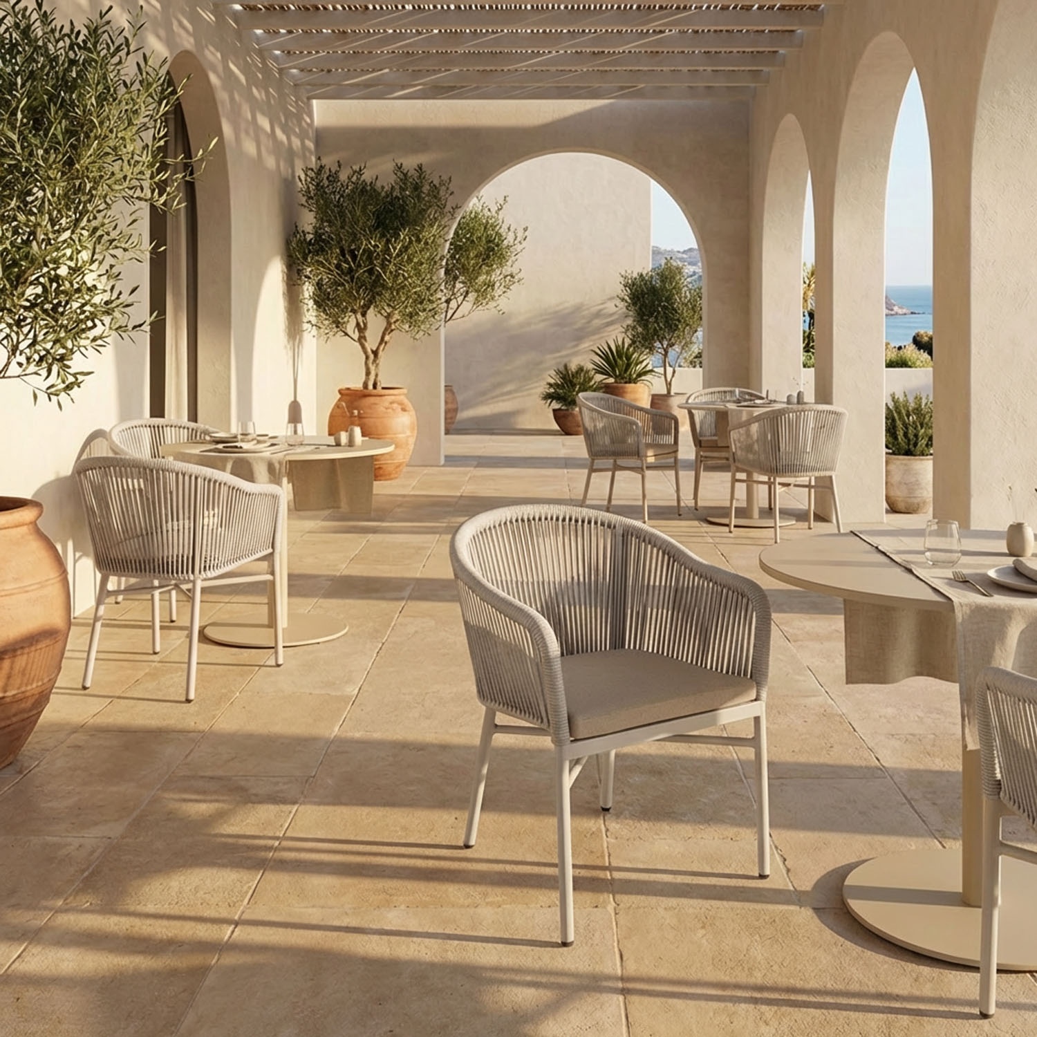 Liara: Outdoor Chair in Anti-UV Olefin Rope