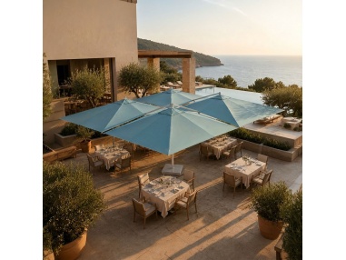 Cygnus Qadro: Four-Canopy Cantilever Parasol 6x6 m