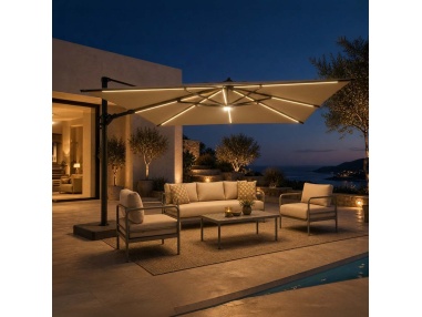 Auriga: Tilting Cantilever Parasol with Integrated Solar LEDs