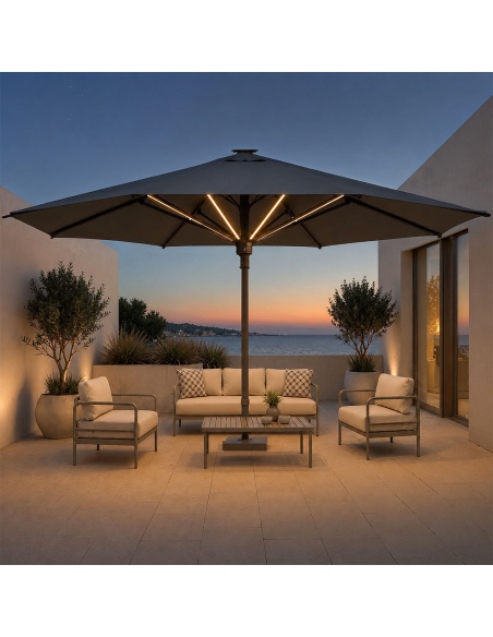 Hydrus: Professional Centre-Pole Parasol 5×5 m and Ø6 m