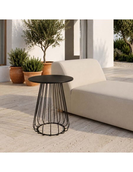 Plaka: Designer Garden Bistro Table with Iron Rod Frame