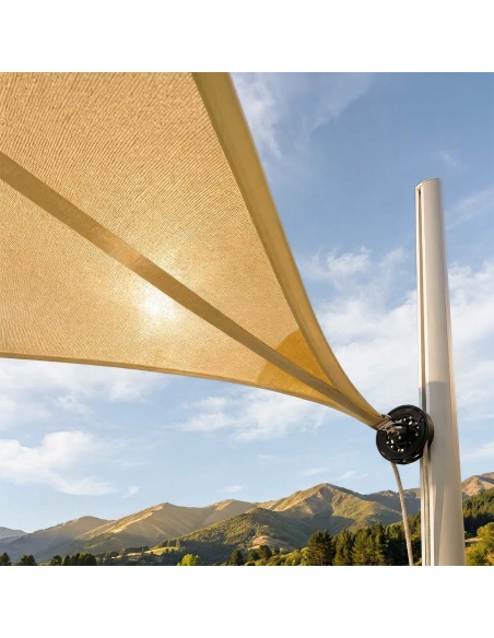 EZ Breez Furl Breathable: Shade Sail with Manual Furler in 90 Sec