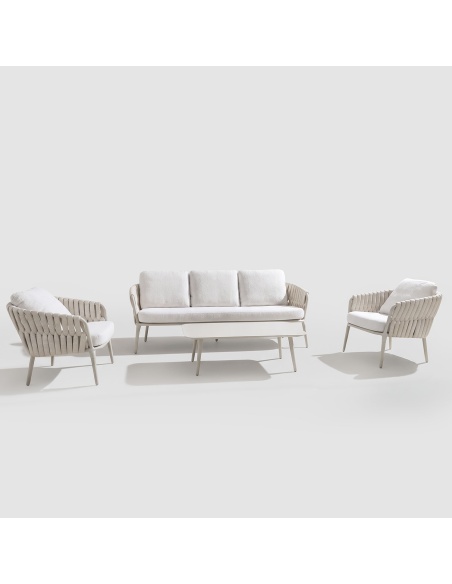 Quieta: 5-Seat Outdoor Sofa Set in Aluminium and Rope