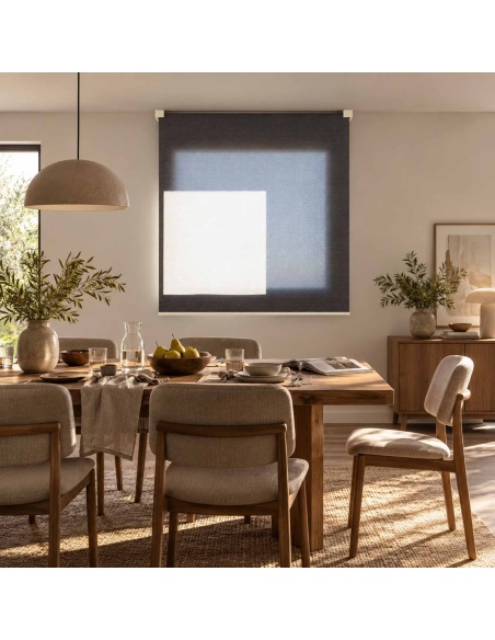 Indoor Light-Filtering Roller Shade with Cotton, Recta Earth