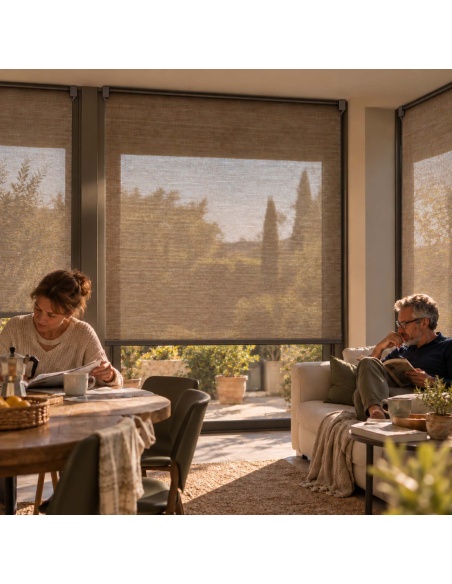 Made-to-Measure Sheer Roller Shade, Kyma Brush