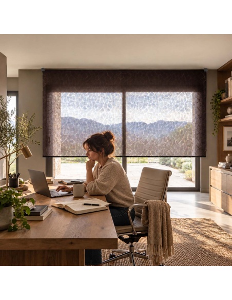 Made-to-Measure Roller Shade with Diamond Pattern, Kyma Diamond