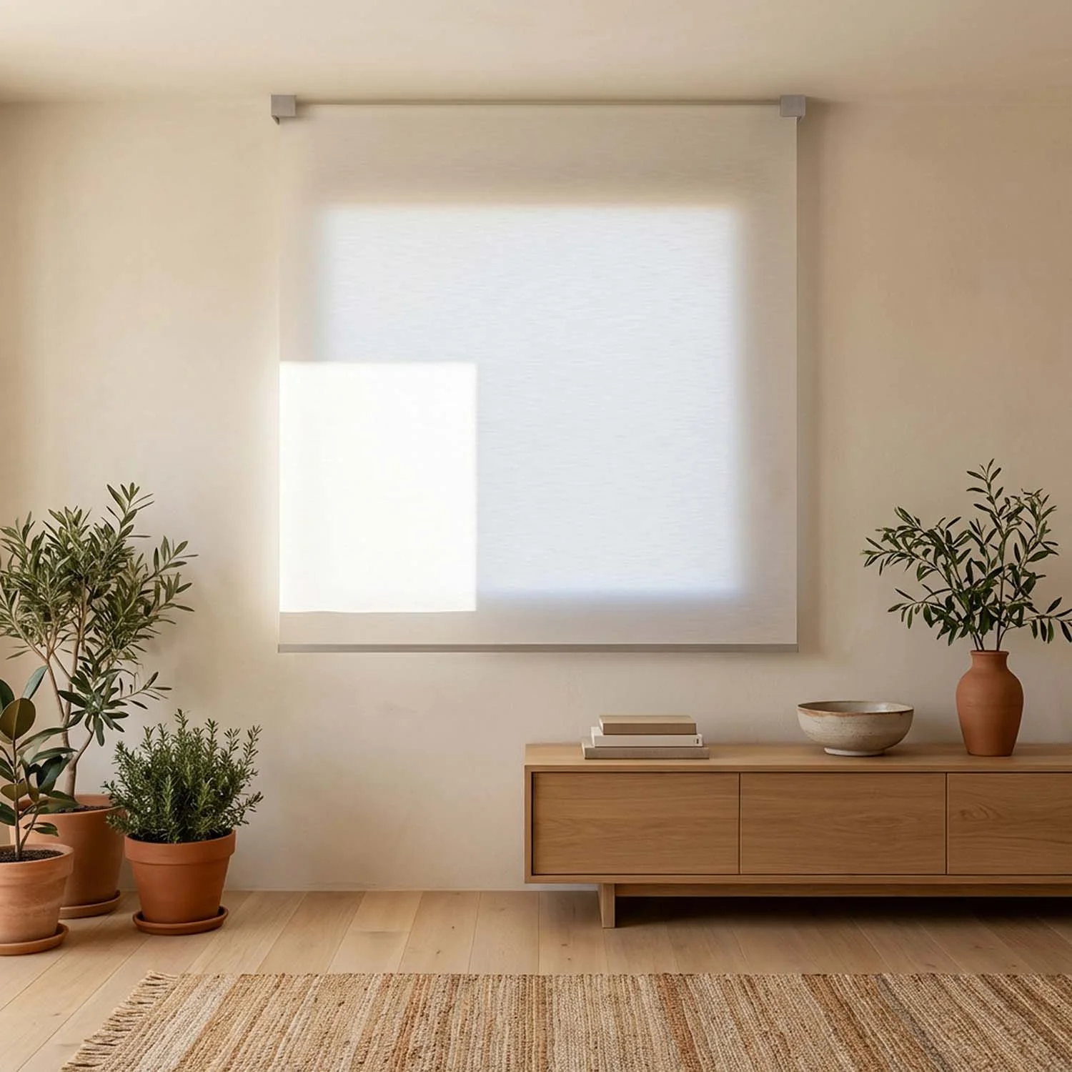 Office with diffused light and filter shade